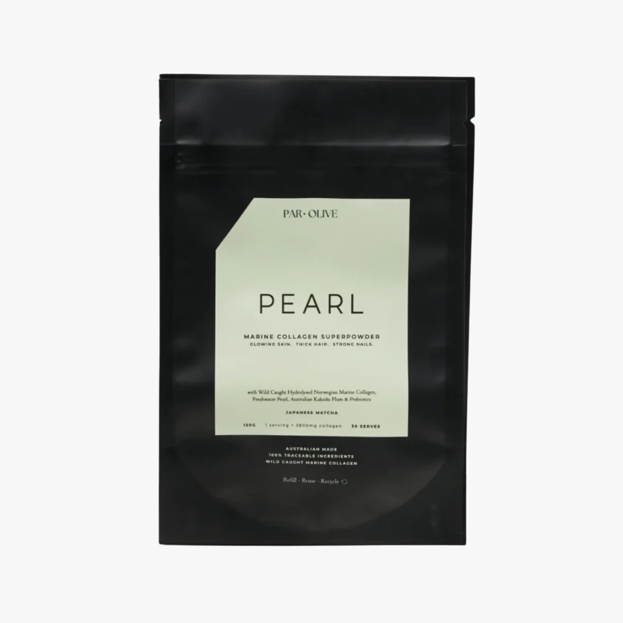 Pearl Marine Collagen Superpowder (japanese matcha) Refill 150g